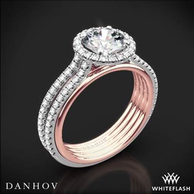 18k Rose Gold Danhov UE103 Unito Diamond Two-Tone Engagement Ring