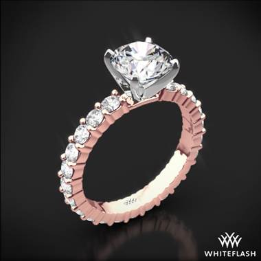 18k Rose Gold Diamonds for an Eternity Diamond Engagement Ring with Platinum Head