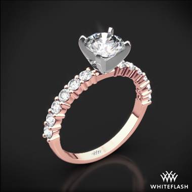18k Rose Gold Diamonds for an Eternity Half Diamond Engagement Ring with Platinum Head