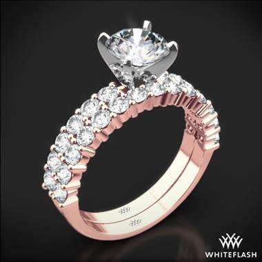 18k Rose Gold Diamonds for an Eternity Half Diamond Wedding Set