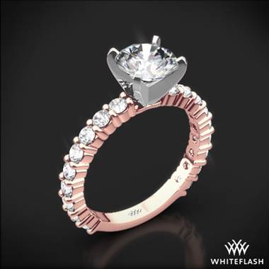 18k Rose Gold Diamonds for an Eternity Three Quarter Diamond Engagement Ring with Platinum Head