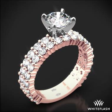 18k Rose Gold Diamonds for an Eternity Three Quarter Diamond Wedding Set