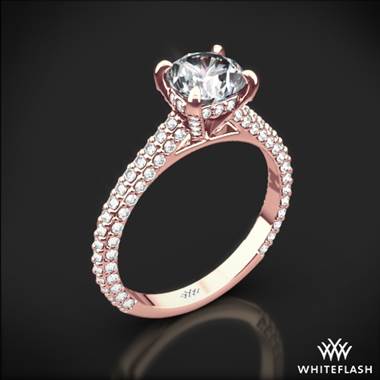 18k Rose Gold Elena Rounded Pave Diamond Engagement Ring
