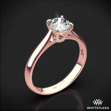 18k Rose Gold Fine Line Solitaire Engagement Ring