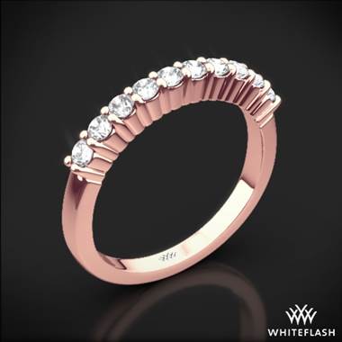 18k Rose Gold Legato Shared-Prong Diamond Wedding Ring
