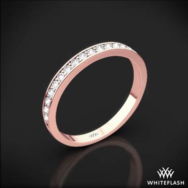 18k Rose Gold Legato Sleek Line Pave Diamond Wedding Ring