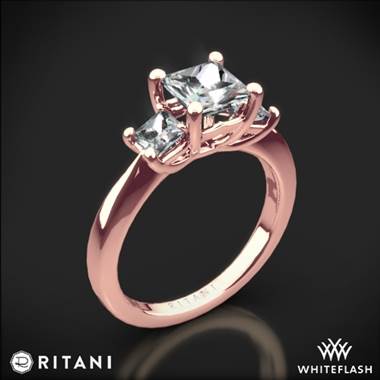 18k Rose Gold Ritani 1PCZ1237P Three Stone Engagement Ring for Princess
