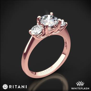 18k Rose Gold Ritani 1RZ1015P Three Stone Engagement Ring
