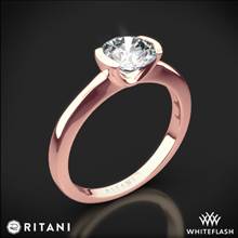 18k Rose Gold Ritani 1RZ1065 Semi Bezel-Set Solitaire Engagement Ring | Whiteflash