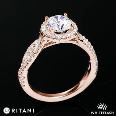 18k Rose Gold Ritani 1RZ1318  Diamond Engagement Ring