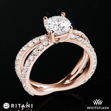 18k Rose Gold Ritani 1RZ1348  Diamond Engagement Ring