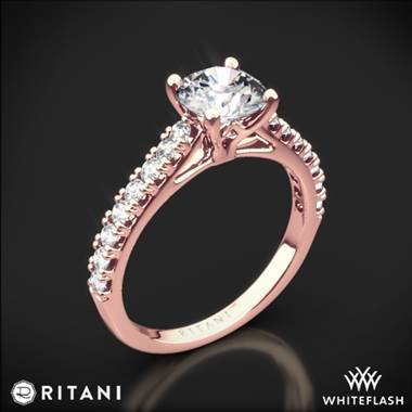 18k Rose Gold Ritani 1RZ2489 French-Set Diamond Engagement Ring