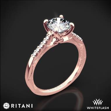 18k Rose Gold Ritani 1RZ2841 Modern French-Set Diamond Engagement Ring
