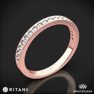 18k Rose Gold Ritani 21697 Milgrain Diamond Wedding Ring