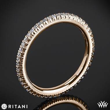 18k Rose Gold Ritani 33700 Open Micropave Eternity Diamond Wedding Ring