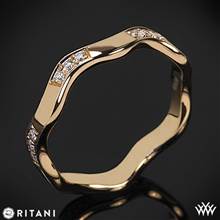 18k Rose Gold Ritani S45-8 Stack Wave Diamond Right Hand Ring | Whiteflash