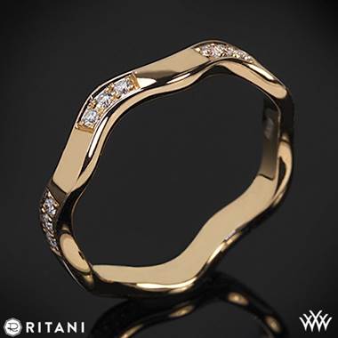 18k Rose Gold Ritani S45-8 Stack Wave Diamond Right Hand Ring