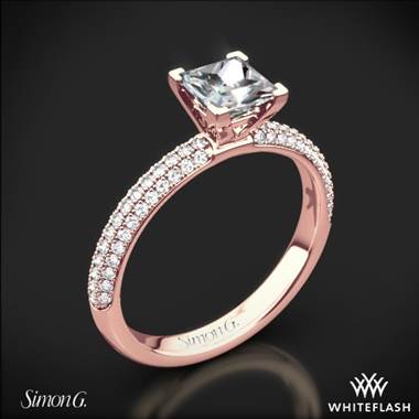 18k Rose Gold Simon G. LP1935-D Delicate Diamond Engagement Ring for Princess