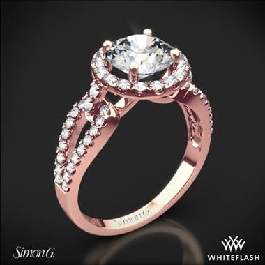 18k Rose Gold Simon G. LP2027 Passion Halo Diamond Engagement Ring