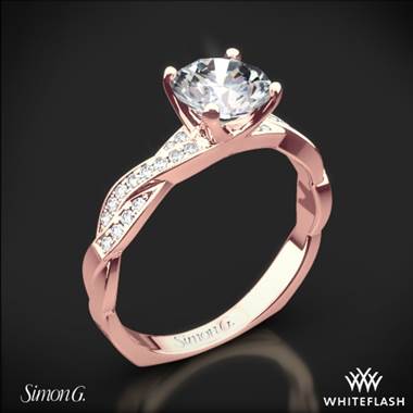 18k Rose Gold Simon G. MR1498-D Delicate Diamond Engagement Ring