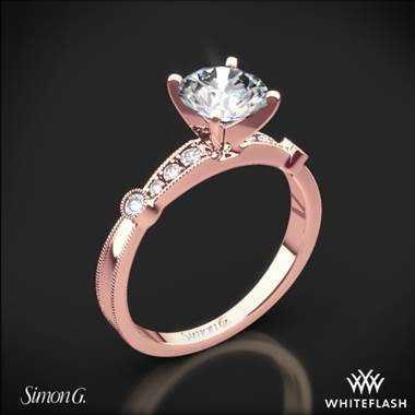 18k Rose Gold Simon G. MR1546-D Delicate Diamond Engagement Ring