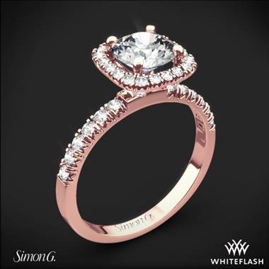 18k Rose Gold Simon G. MR2132 Passion Halo Diamond Engagement Ring