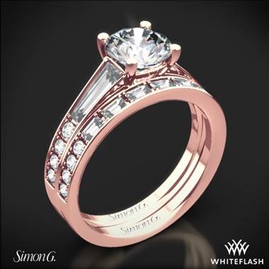 18k Rose Gold Simon G. MR2220 Duchess Diamond Wedding Set