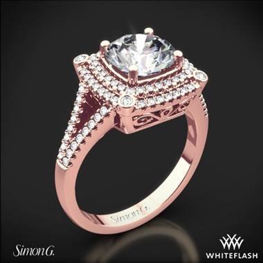 18k Rose Gold Simon G. MR2378-A Passion Double Halo Diamond Engagement Ring