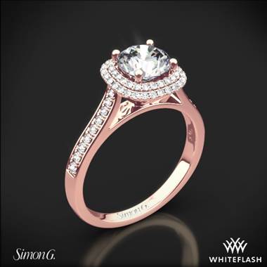 18k Rose Gold Simon G. MR2395 Passion Halo Diamond Engagement Ring