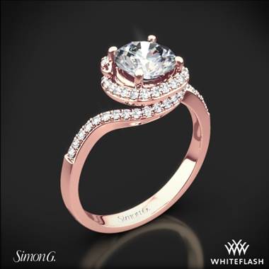 18k Rose Gold Simon G. MR2533 Passion Diamond Halo Engagement Ring