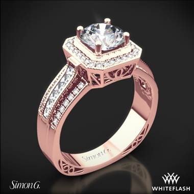 18k Rose Gold Simon G. NR453 Passion Halo Diamond Engagement Ring