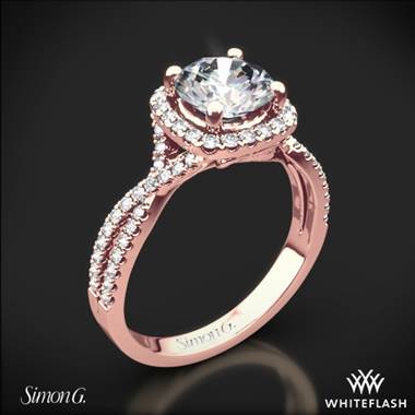 18k Rose Gold Simon G. NR468 Passion Halo Diamond Engagement Ring