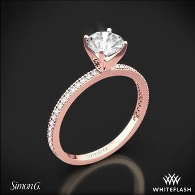 18k Rose Gold Simon G. PR108 Classic Romance Diamond Engagement Ring