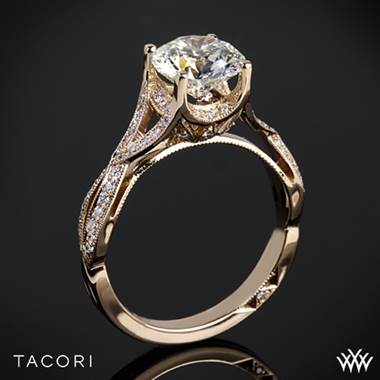 18k Rose Gold Tacori 2565MD Ribbon Diamond Engagement Ring
