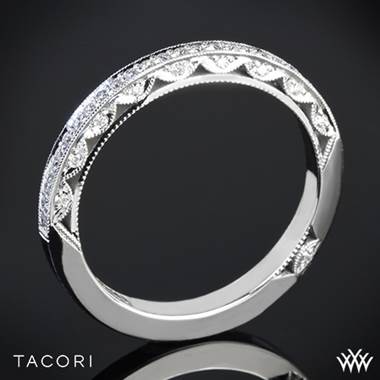 18k Rose Gold Tacori 2616B Classic Crescent Pave Half Eternity Diamond Wedding Ring