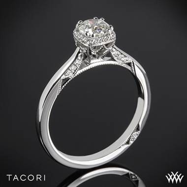 18k Rose Gold Tacori 2620RD Dantela Crown Complete Solitaire Engagement Ring with 0.50ct Diamond Center