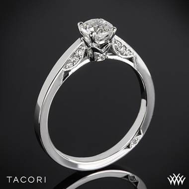 18k Rose Gold Tacori 3002 Simply Tacori Crescent Complete Solitaire Engagement Ring with 0.50ct Diamond Center