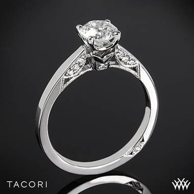 18k Rose Gold Tacori 3002 Simply Tacori Crescent Complete Solitaire Engagement Ring with 0.75ct Diamond Center