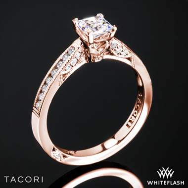 18k Rose Gold Tacori 3003 Simply Tacori Diamond Engagement Ring for Princess