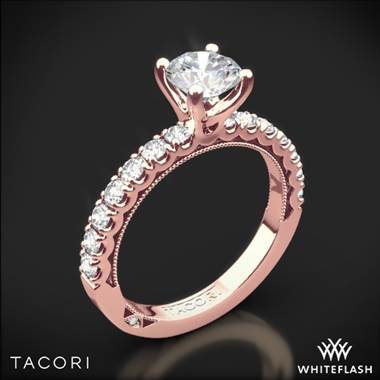 18k Rose Gold Tacori 33-2RD Clean Crescent Half Eternity Diamond Engagement Ring
