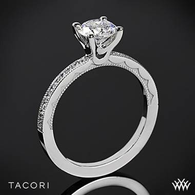 18k Rose Gold Tacori 44-1.5RD Sculpted Crescent Round Channel Diamond Engagement Ring