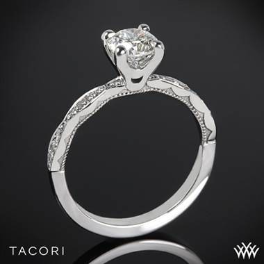 18k Rose Gold Tacori 46-2RD Sculpted Crescent Diamond Engagement Ring (0.75ct, I-SI, Center Diamond Included)