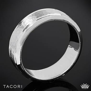 18k Rose Gold Tacori 71-7WH Sculpted Crescent Hammered Wedding Ring