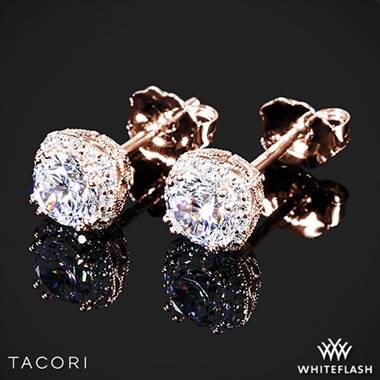 18k Rose Gold Tacori FE 643 5 Dantela Diamond Earrings to Hold 1ctw - Settings Only