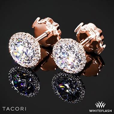 18k Rose Gold Tacori FE 670 6.5 Diamond Earrings to Hold 2ctw - Settings Only
