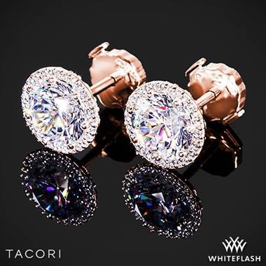 18k Rose Gold Tacori FE 670 7.5 Diamond Earrings to Hold 3ctw - Settings Only