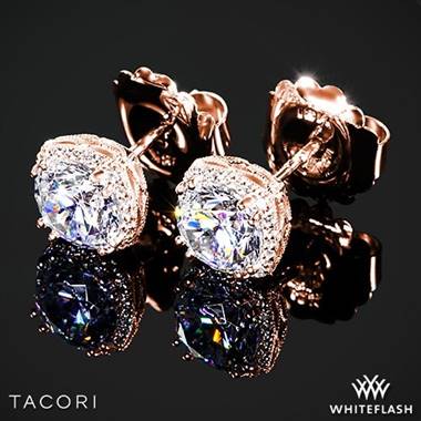 18k Rose Gold Tacori FE643 Dantela Diamond Earrings to Hold 2.5ctw - Settings Only