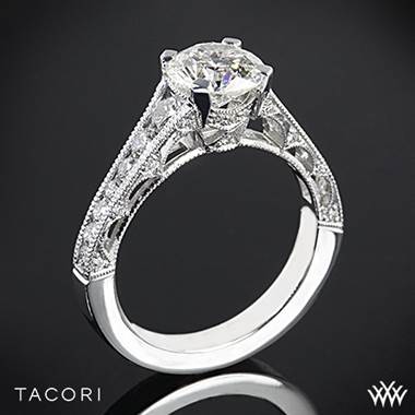 18k Rose Gold Tacori HT2510 Reverse Crescent Graduated Diamond Engagement Ring