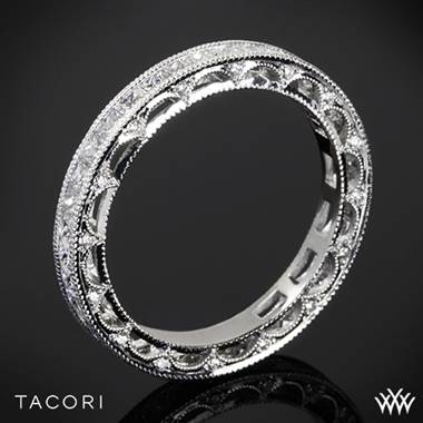18k Rose Gold Tacori HT2510PRB Reverse Crescent Eternity Princess Star Diamond Wedding Ring