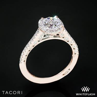 18k Rose Gold Tacori HT2547 Petite Crescent Celestial Diamond Engagement Ring